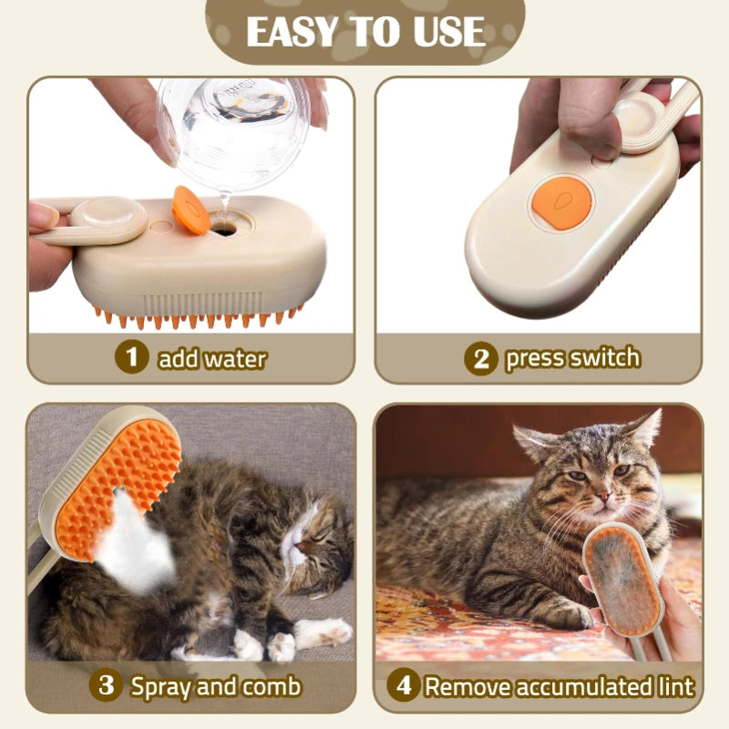 Steam spa pet brush